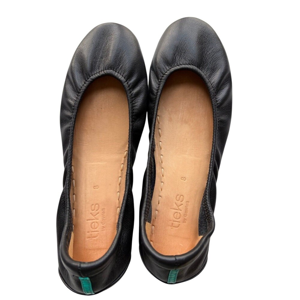 Tieks by Gavrieli Matte Black Italian Leather Ballet Flats Women's Size 8
